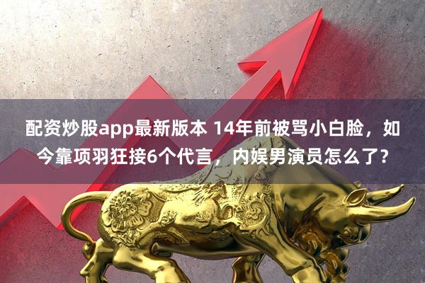 配资炒股app最新版本 14年前被骂小白脸，如今靠项羽狂接6个代言，内娱男演员怎么了？